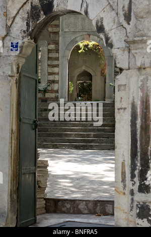 Stone entrance gate and steps to a Mosque situated in Alemdar Cad. in Istanbul Stock Photo