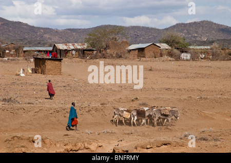 Massai Community in Piyaya Village Northern Tanzania Stock Photo
