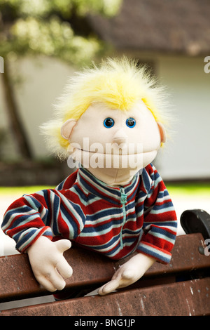 Blond spiky hair puppet. Stock Photo