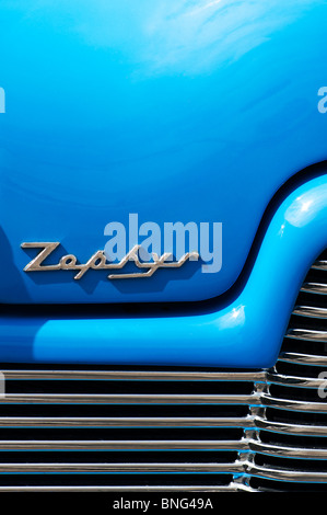 Ford Zephyr drag car badge and grille abstract at Santa Pod Retro Show 2010