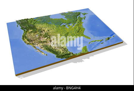 Relief map of United States with shaded relief Stock Photo - Alamy