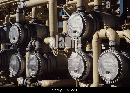 Oil Refinery Pipes Stock Photo