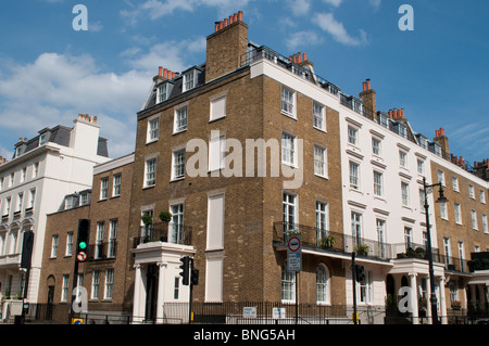 Corner of Hobart Place and Eaton Square, London, SW1, UK Stock Photo