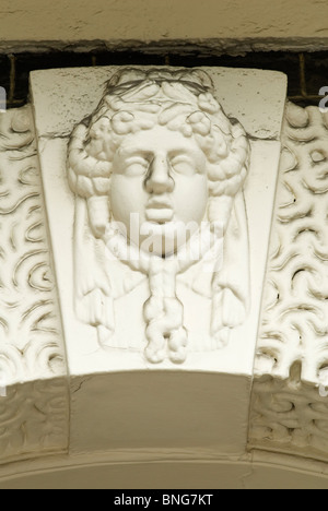 Georgian relief sculpture above doorway arch. Bedford Square Bloomsbury London WC1 England UK Stock Photo