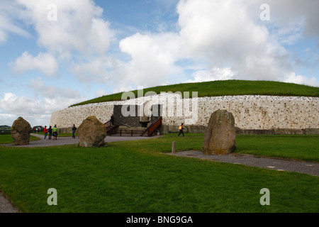 Newgrange is a neolithic burial mound, older than the pyramids, located in Ireland. Stock Photo