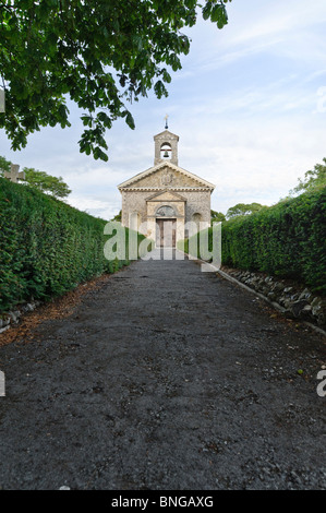 St Mary, Glynde is a rare 18th century church built in 1763 of knapped flints Stock Photo