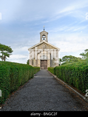 St Mary, Glynde is a rare 18th century church built in 1763 of knapped flints Stock Photo