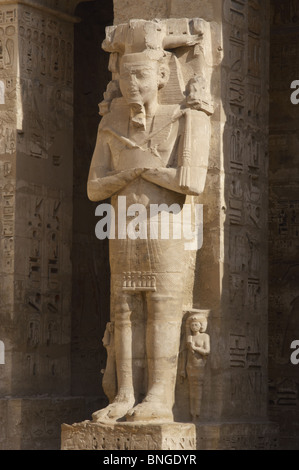 The temple of Ramses III with Osiris pillars in the courtyard, Karnak ...