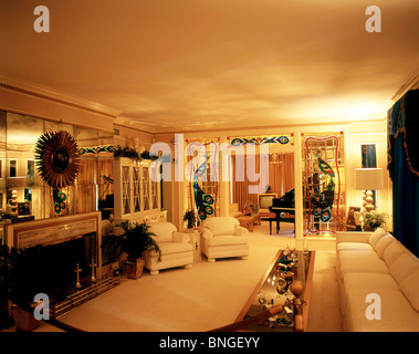 The Living Room, Graceland Mansion, Elvis Presley Boulevard, Whitehaven, Memphis, Tennessee, United States of America Stock Photo