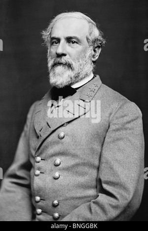 Portrait photo circa 1864 of General Robert E Lee (1807 - 1870) - iconic Confederate commander in the American Civil War. Stock Photo