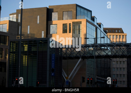 Pedestrian overpass bridge in Leith Street, Edinburgh, Scotland. Stock Photo