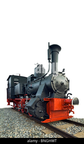 steam engine locomotive lok walhalla Bockerl Regensburg germany bavaria europe restored black red iron made hand made restore hi Stock Photo