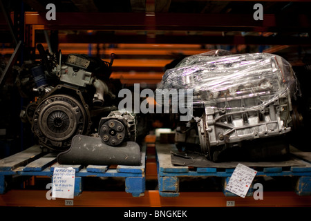 Used Engine Parts Used car engines and parts in car scrap yard Stock Photo - Alamy
