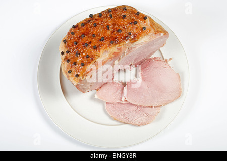 Honey roast joint of ham Stock Photo