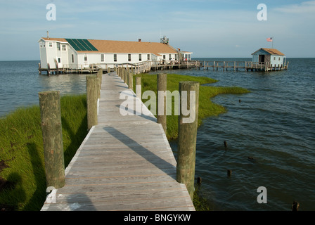 Dock and lodge, Fox Island Virginia Stock Photo - Alamy