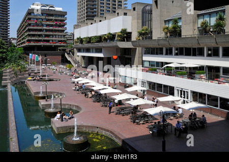 Barbican Centre lakeside terraces Stock Photo