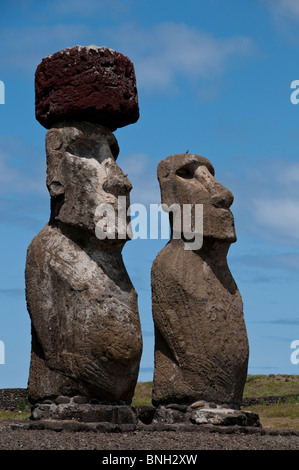 Easter Island Moai statues Stock Photo