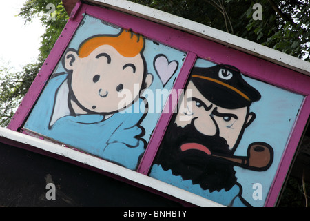 Tintin & Captain Haddock Stock Photo