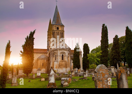 Aulnay de Saintonge, Saint Pierre Church, a stop on the road of Compostela Stock Photo