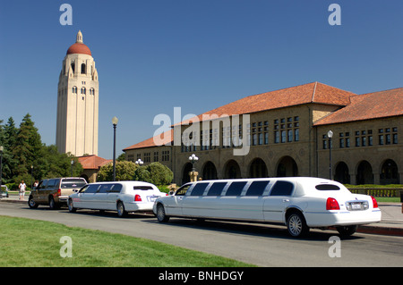 Usa Palo Alto California Hoover Tower Stanford University San Francisco Area Stretch Limousine United States of America Stock Photo
