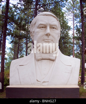 Millard Fillmore bust by sculptor David Adickes at Presidents Park in Lead South Dakota Stock Photo