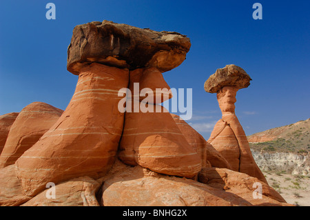 Usa Kanab Utah Toadstools Hoodoos Grand Staircase Escalante National Monument Near Kanab Erosion Columns Towers Rock Rocks Stock Photo