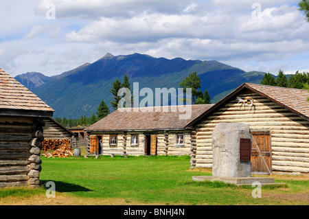 Canada Fort Steele Heritage Town British Columbia Gold rush boom town history historic buildings building log cabins log houses Stock Photo