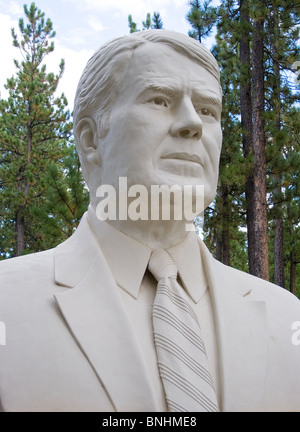 Jimmy Carter bust by sculptor David Adickes at Presidents Park in Lead South Dakota Stock Photo