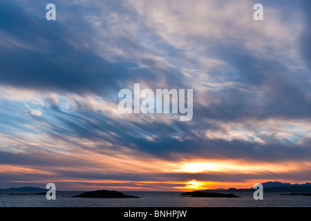 Sunset, Skye, Point of Sleat, Cirrus clouds Stock Photo
