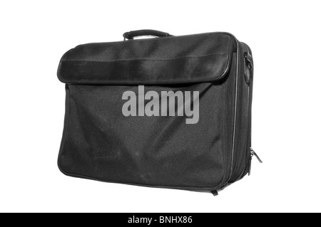 Black stuffed laptop bag isolated on white Stock Photo