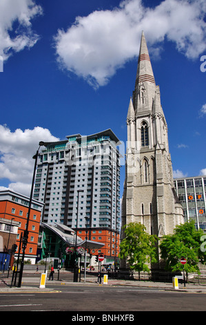 The Perspective Building and Christ Church, Lambeth, The London Borough of Lambeth, Greater London, England, United Kingdom Stock Photo