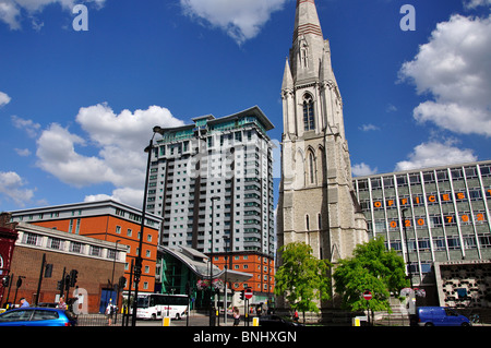 The Perspective Building and Christ Church, Lambeth, The London Borough of Lambeth, Greater London, England, United Kingdom Stock Photo