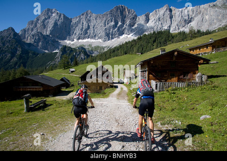 Bike Austria Ramsau Dachstein Styria summer alp mountain alps alpine mountains landscape scenery nature Bicycle Bicycles Stock Photo