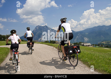 Wheel Bicycle Gmunden Upper Austria Austria summer cycle track way road family bicycle tour biking riding bike Bicycles Stock Photo