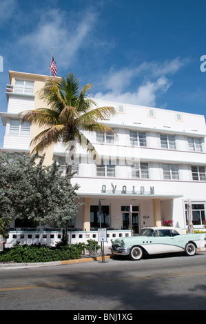 Avalon Hotel on Ocean Drive in South Beach, Miami, Florida USA, one of the Art Deco Hotels Stock Photo