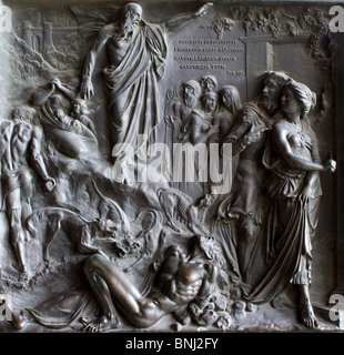 Paris - relief from Madeleine church - prophesier and king Ahab - old testament scene Stock Photo