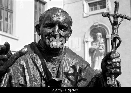 pope John Paul II - statue in Trnava - Slovakia Stock Photo