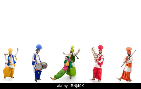 Sikh people dancing Stock Photo