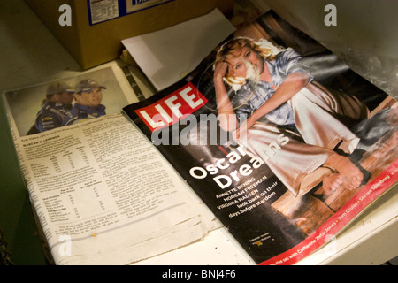 Life Magazine's Oscar edition reading material in Orange Blossom Groves produce shop. Seminole Florida USA Stock Photo