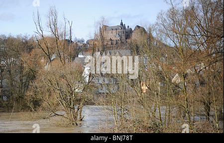 Marburger Schloss, Castle from Marburg, Germany, Deutschland, Hessen, Hesse, Lahn Stock Photo