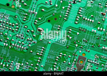 Detail of printed circuit board from a television. "Isolated" Stock Photo