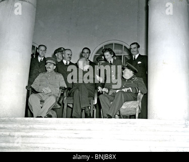 YALTA CONFERENCE February 1945. Sarah Churchill is introduced to President Roosevelt  - see Description below. Photo Lewis Gale