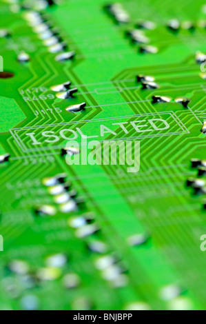 Detail of printed circuit board from a television. "Isolated" Stock Photo