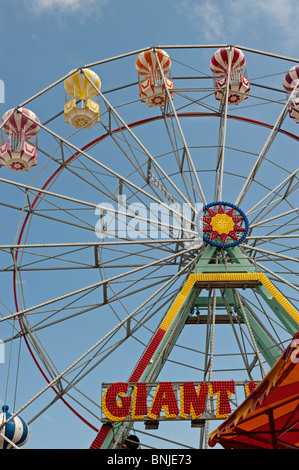 GIANT ferris wheel ride at Skegness fairground. Stock Photo