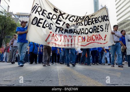 Mexican persons protesting against the government on the streets of Mexico city Stock Photo