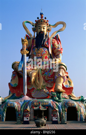 Taiwan Kaohsiung Lotus Lake Statue of Taoist God Xuan-tian-shang-di Asia China Formosa Lotus Pond Lake Lakes Taoist God Tao Stock Photo