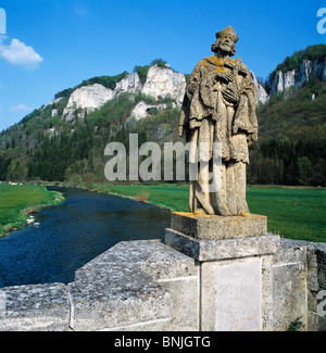 Germany Baden-Wurttemberg Beuron Danube river upper Danube valley nature reserve Swabian Alb Beuron-Hausen valley saint's Stock Photo