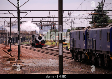 Steam Locomotive Rovos Rail Train Pretoria city Gauteng South Africa railway railroad luxury travel traveling travelling Stock Photo