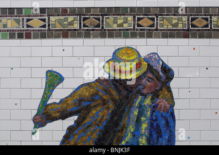 Subway Station Times Square Midtown Manhattan New York USA tile couple kiss art city travel american urban Stock Photo