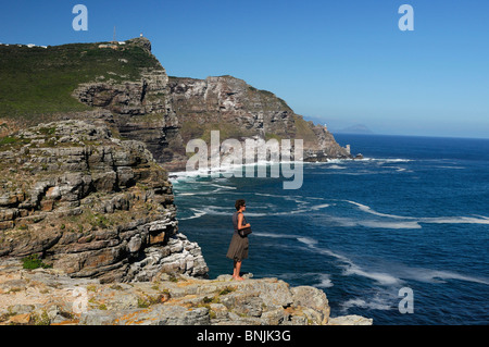 view from Cape of Good Hope Table Mountain National Park Cape Peninsula Western Cape South Africa landscape seascape coast Stock Photo